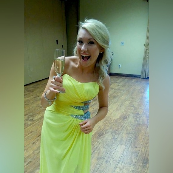 Canary Yellow Faviana Designer Dress - Picture 11 of 16